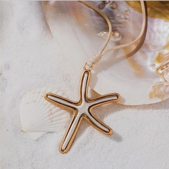 𝅺starfish Pendant Necklace - Picture 3 of 4